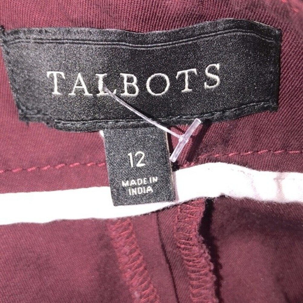 Talbots size 12 burgundy cotton chino pants - Picture 4 of 7